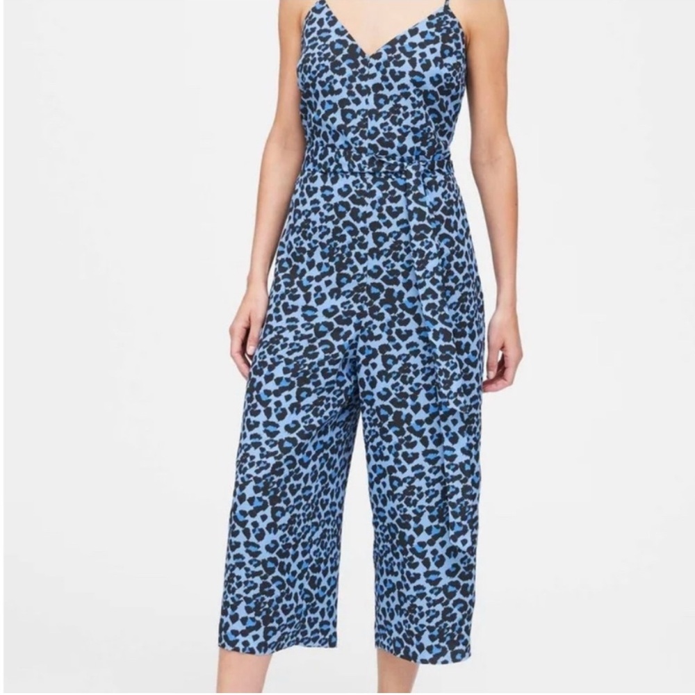Banana Republic Blue Animal Print Jumpsuit